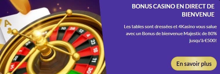 4Kasino Casino bonus bienvenue live