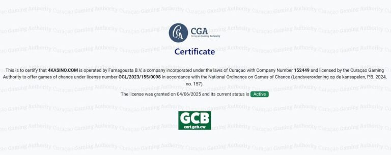 4Kasino Casino licence