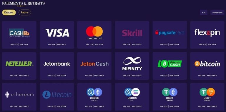 4Kasino Casino moyens paiement